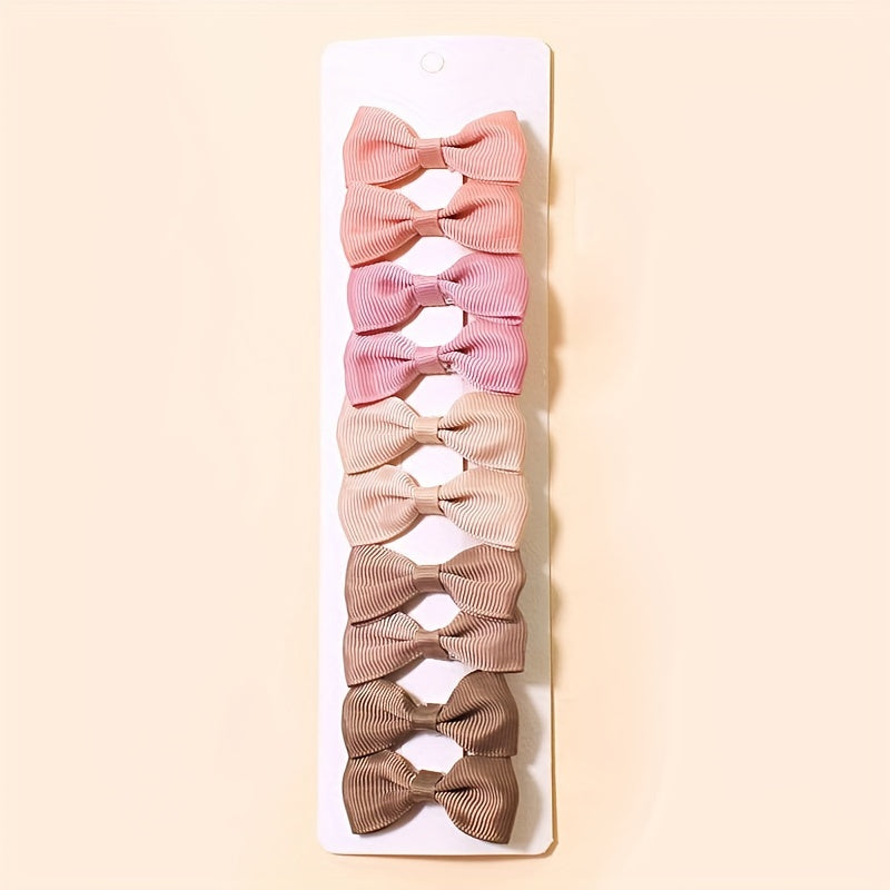 10 Pcs Grosgrain Ribbon Hair Bows Clips Colorful Hair Accessories