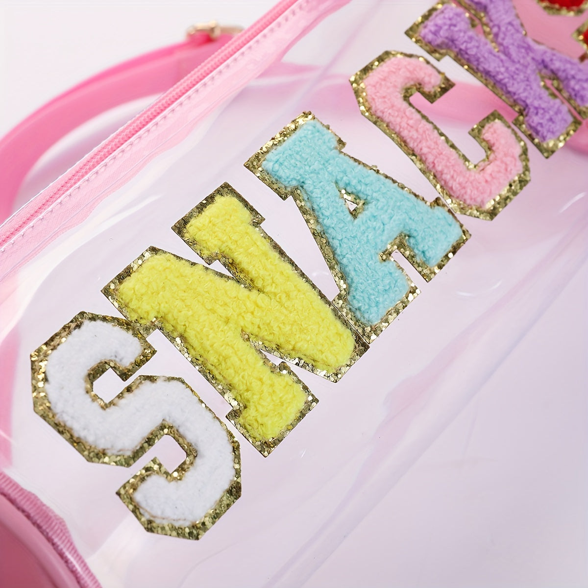 Waterproof Letter Embroidery Crossbody Bag PVC Toiletry Bag