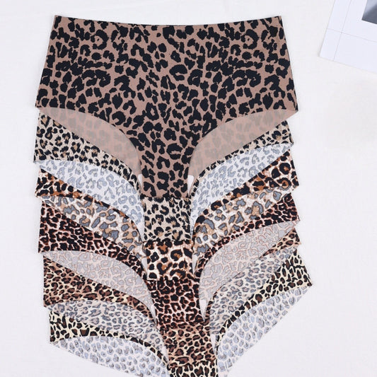 6pcs Leopard Print Briefs Comfy & Breathable Intimates Panties