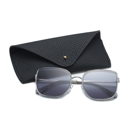 Embossed Leather Sunglasses Pouch Eyewear Case Storage Box