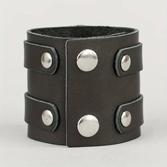 Stylish Leather Bracelet Double Circle Bracelet Men's Wristband