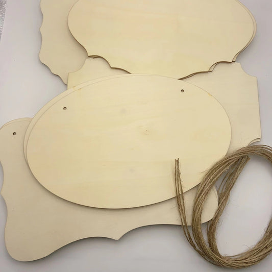 12pcs Wooden Blank Hanging Tags DIY Wedding Plaques Decoration