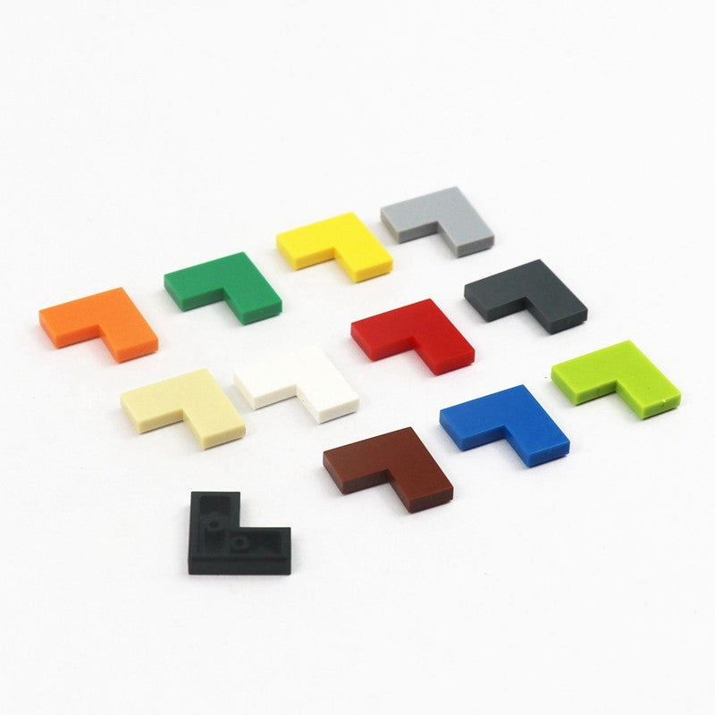 60pcs Brick Tile 2x2 Corner Thin 2 1 Dots Educational Building Blocks