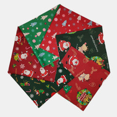 6pcs Christmas Series Twill Cloth Set for DIY Sewing Scrapbooking Quilting Craft