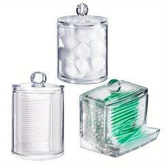 Acrylic Swab Holders Set With Lid Dust proof Storage Jars