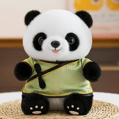 Panda Plush Doll with Chinese Style Outfit, Interactive Toy