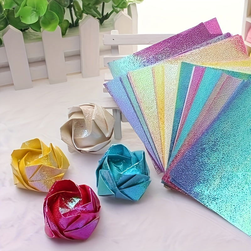 100pcs Mixed Glitter Origami Paper Set for DIY Crafts Projects