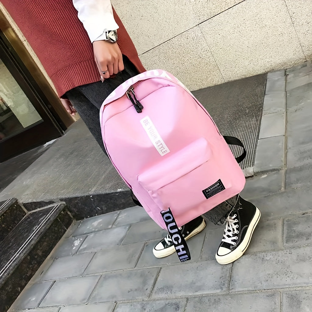 Junior High School Canvas Backpack for Outdoor Travel