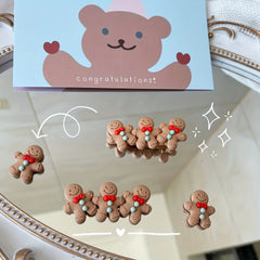 10pcs Christmas Gingerbread Man Resin Ornament DIY Decoration Accessories
