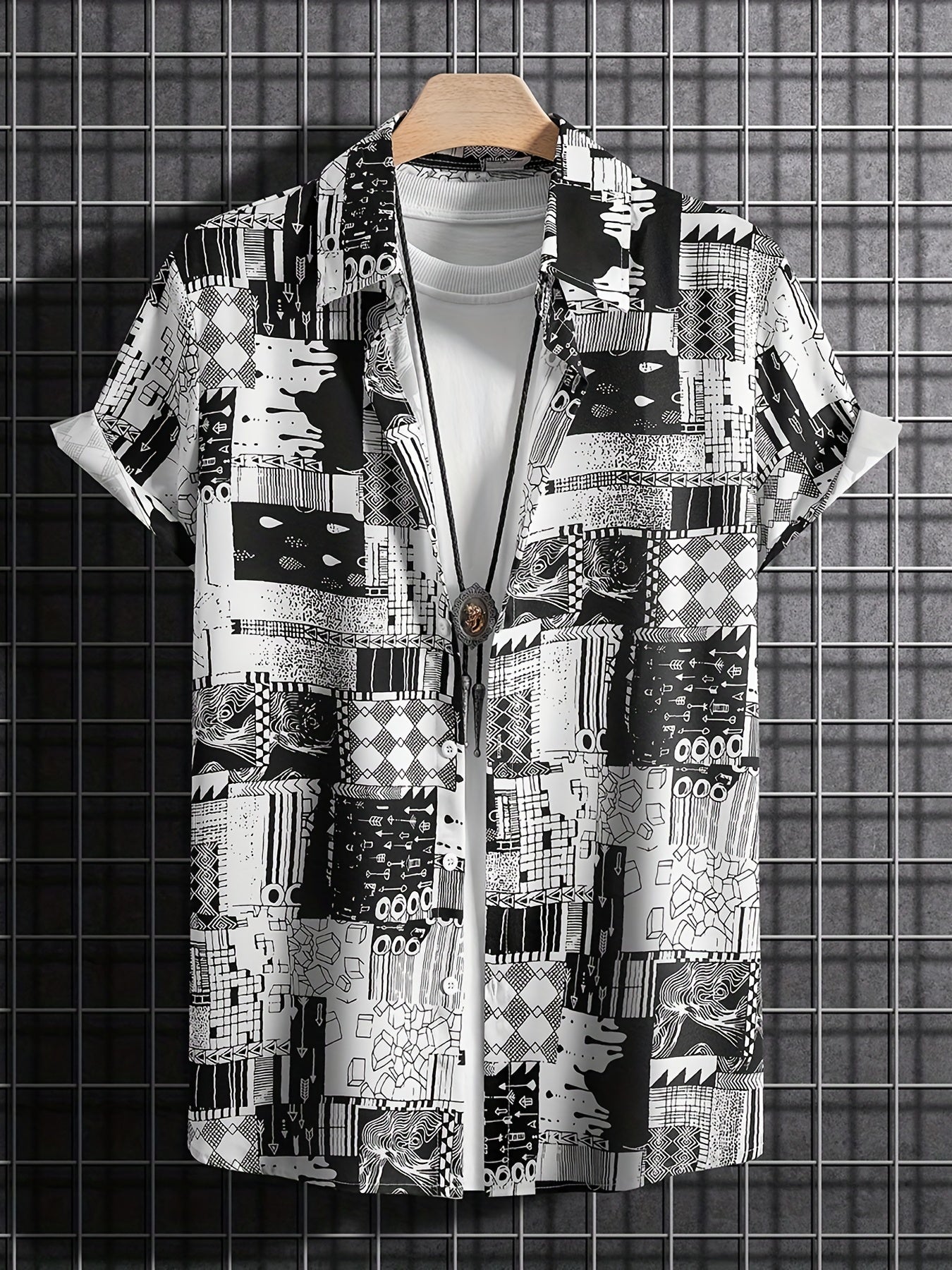 Casual Short Sleeve Hawaiian Shirt for Vacation