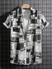 Casual Short Sleeve Hawaiian Shirt for Vacation