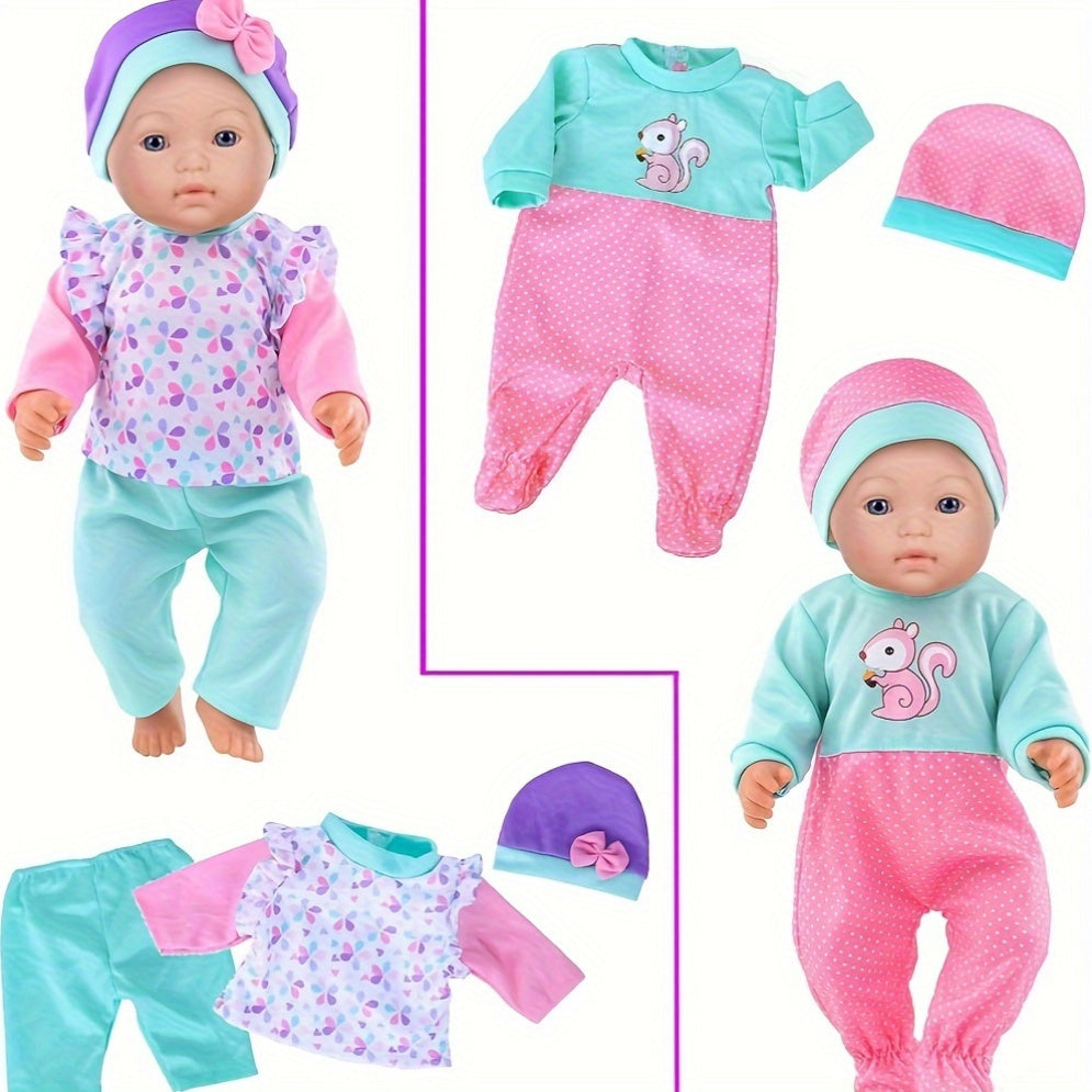 10 Pcs Reborn Doll Clothes & Accessories Long Sleeve Set for 25-33 cm Baby