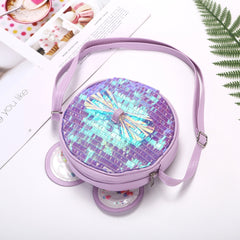 Kids Sequin Shoulder Bag with Bow Decoration