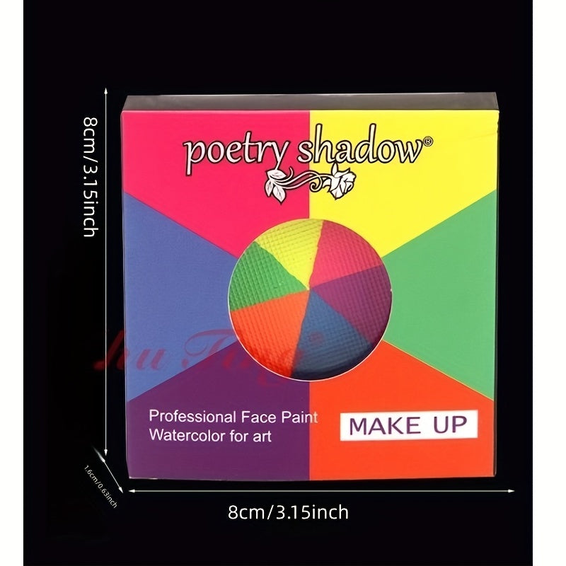 6 Colors Fluorescent Face Body Paint Round Box Water Soluble Body Paint