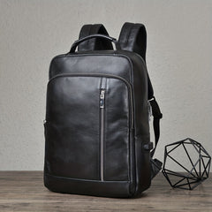 Men's Leather Backpack Casual Business Computer Backpack