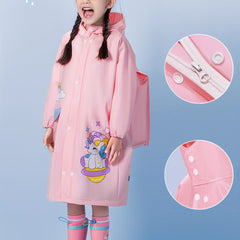 Waterproof Unicorn Graphic Raincoat Poncho for Girls