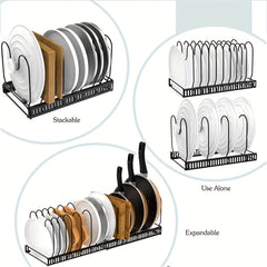Retractable Pan Lid Rack Expandable Pot And Pan Organizers Rack