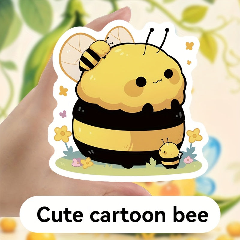 Cute Bee Stickers Set - 52pcs/55pcs - Cartoon Style - Reusable