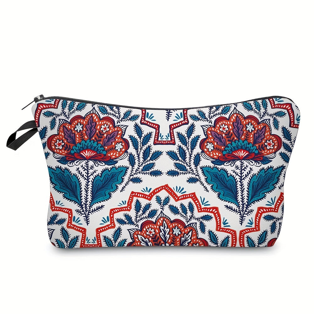 Vintage Floral Cosmetic Bag Women Multifunctional Makeup Travel Toiletry Bag