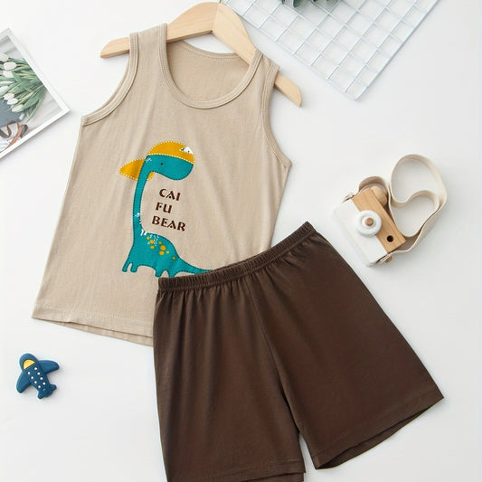 Boys Dino Tank Top & Shorts Set