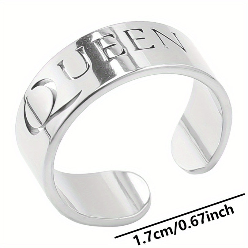 Stainless Steel 18k Plated Queen Cuff Ring - Colorful Options