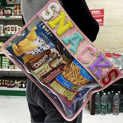 Chenille Letter Clear Makeup Bag Waterproof Toiletry Pouch