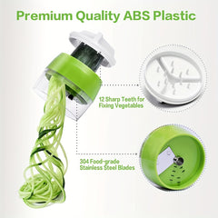 4in1 Veggie Spiralizer Manual Zucchini Noodle Maker Multifunctional