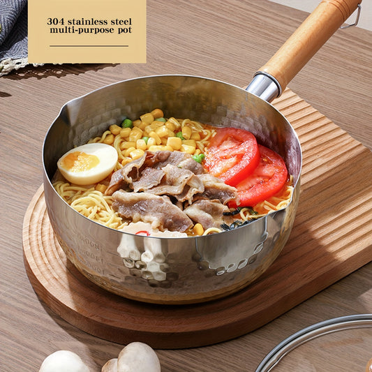 Yukihira Saucepan 7.87 Stainless Steel Nonstick Pot with Wooden Handle