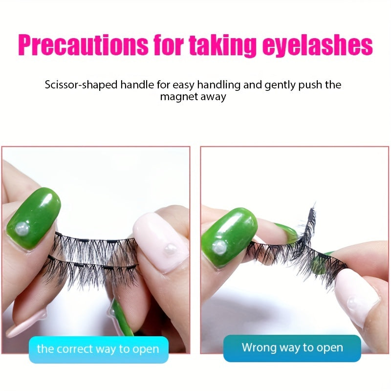 3D Magnetic False Eyelashes Faux Mink Lashes With Tweezers