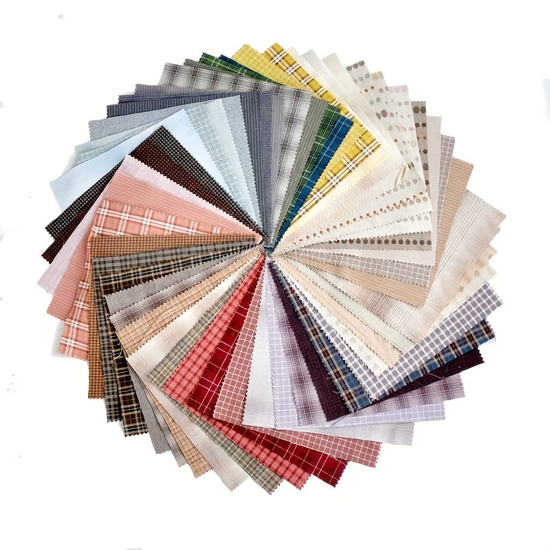 50pcs 10 3 9 3 9in 100% Cotton Japanese DIY Fabric Yarn Dyed