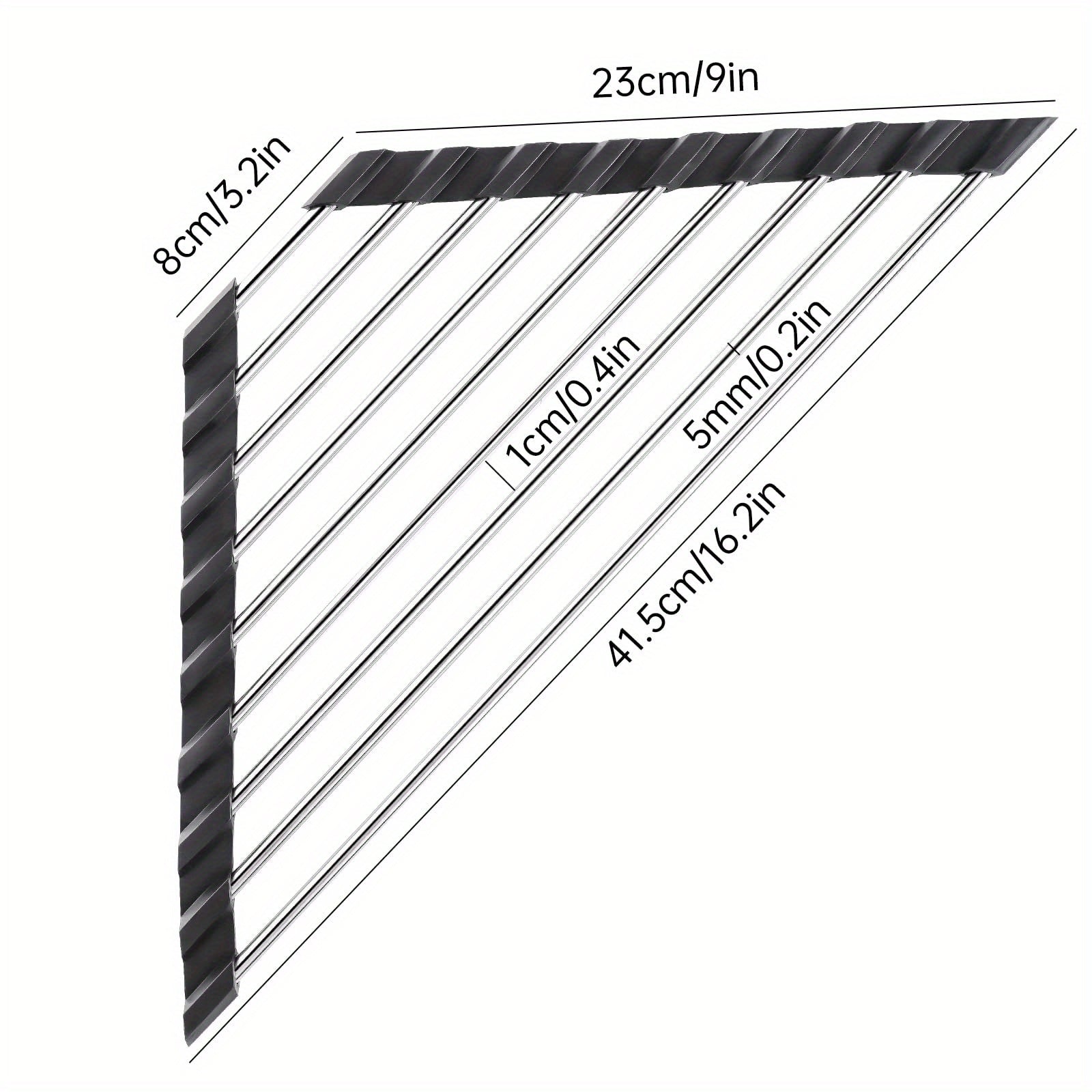 Triangle Roll Up Dish Drying Rack Stainless Steel