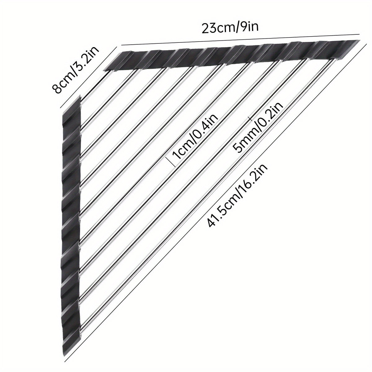 Triangle Roll Up Dish Drying Rack Stainless Steel