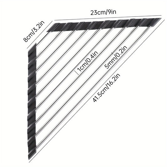 Triangle Roll Up Dish Drying Rack Stainless Steel