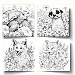 Animal & Floral Coloring Book: Art Therapy Paint by Number Kit