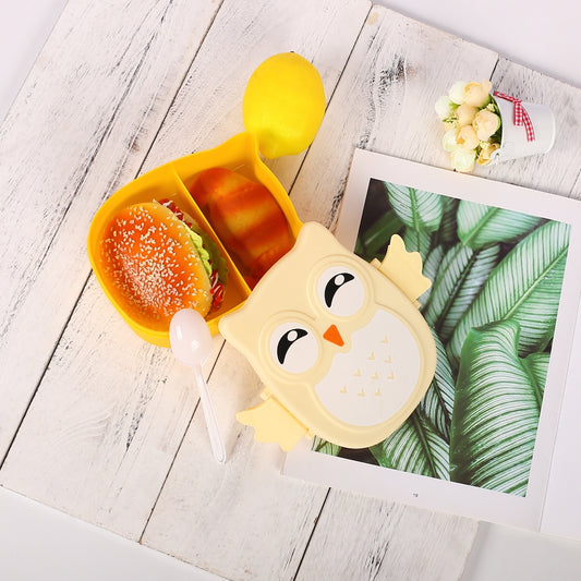 Owl Shaped Lunch Box Divided Microwave Bento Leakproof Container