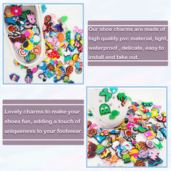 100Pcs Cartoon Shoe Charms For Clogs Garden Shoes