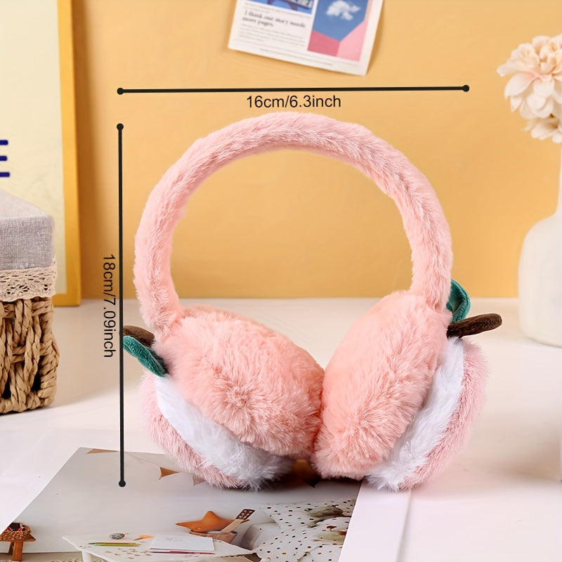 Cartoon Fruit Plush Earmuffs for Women - Warm & Stylish Winter Accessory