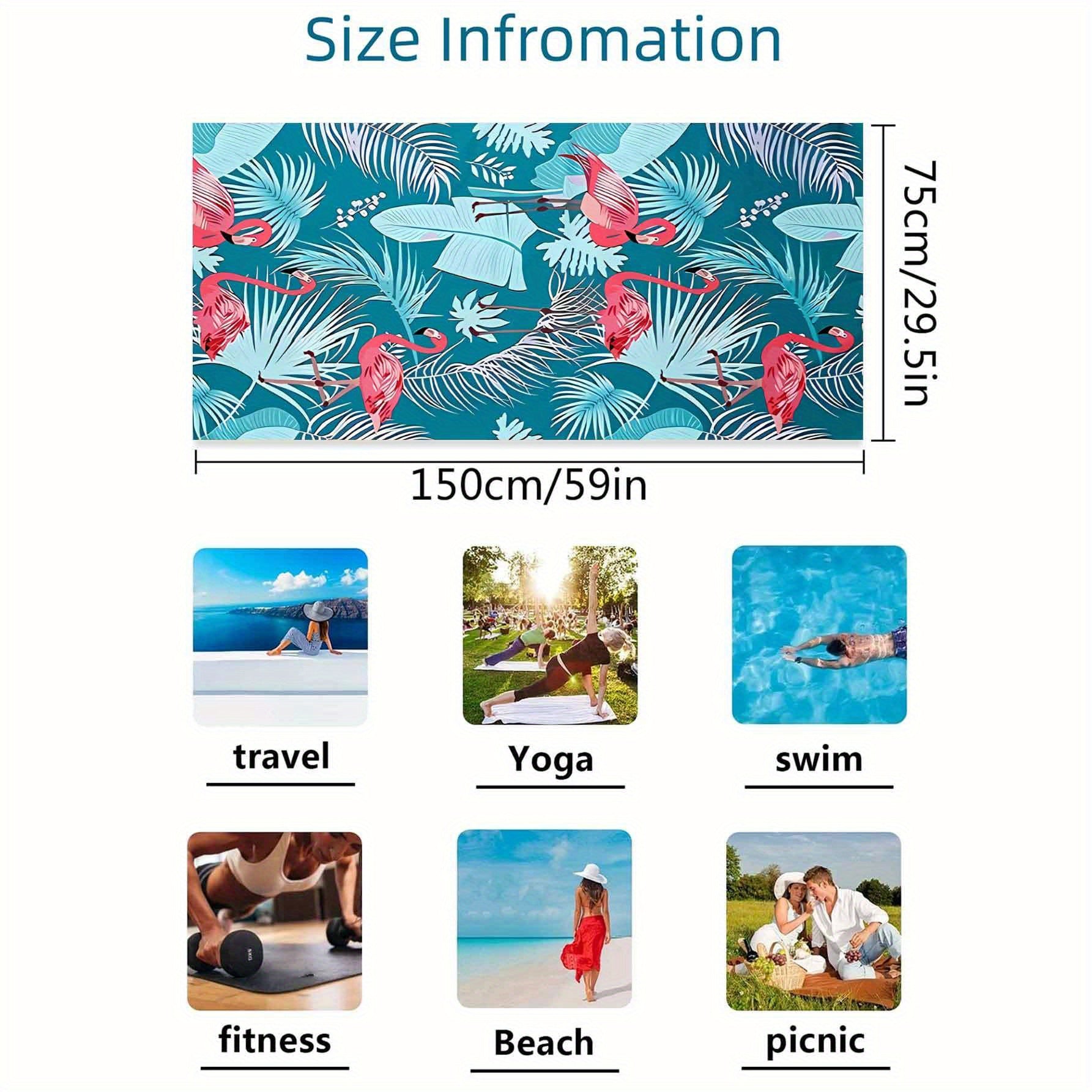 Flamingo Beach Towel Large Microfiber Towel with Sun Protection