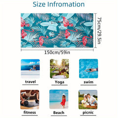 Flamingo Beach Towel Large Microfiber Towel with Sun Protection
