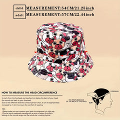 Kids Puppy Doodle Bucket Hat Double Sided Foldable Sun Hat