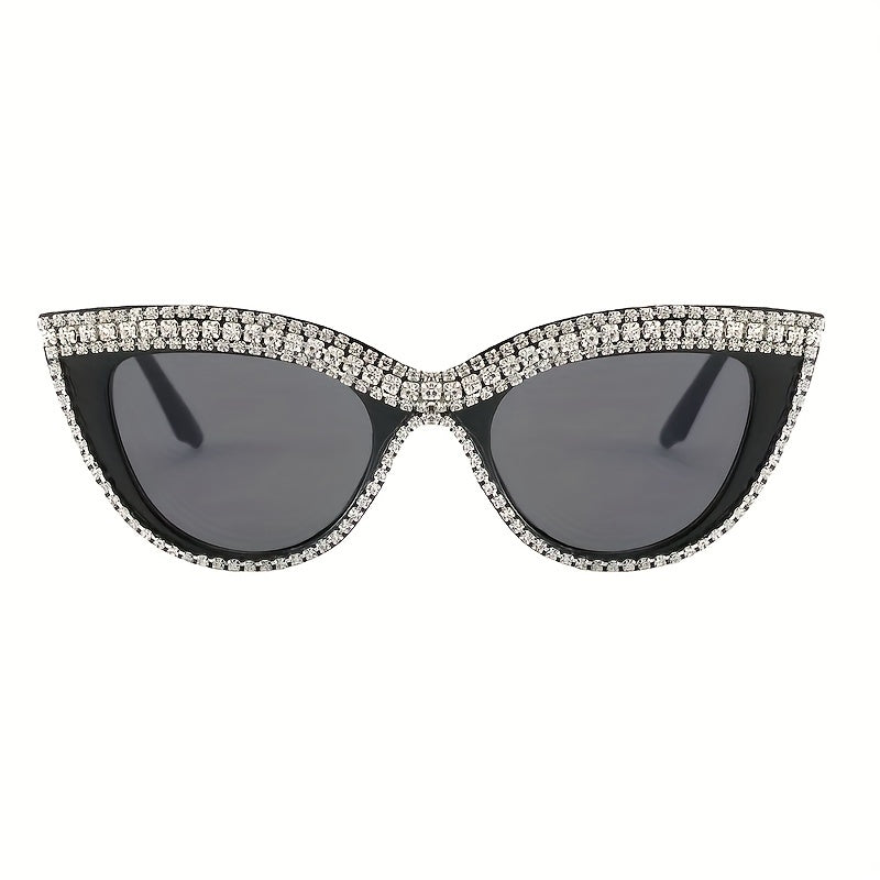 Boho Rhinestone Cat Eye Sunglasses for Women UV400