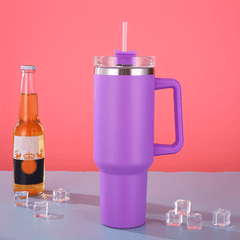 40oz Stainless Steel Double Wall Water Tumbler with Lid & Handle