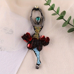 1pc Nail Beads Dancing Girl Embroidery Patch DIY Clothing Coat Accessories