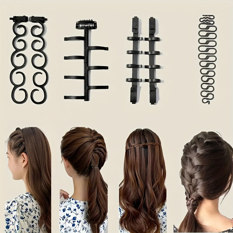 6pcs Hair Braiding Set Wave Fishbone Centipede Twist Styling Tools