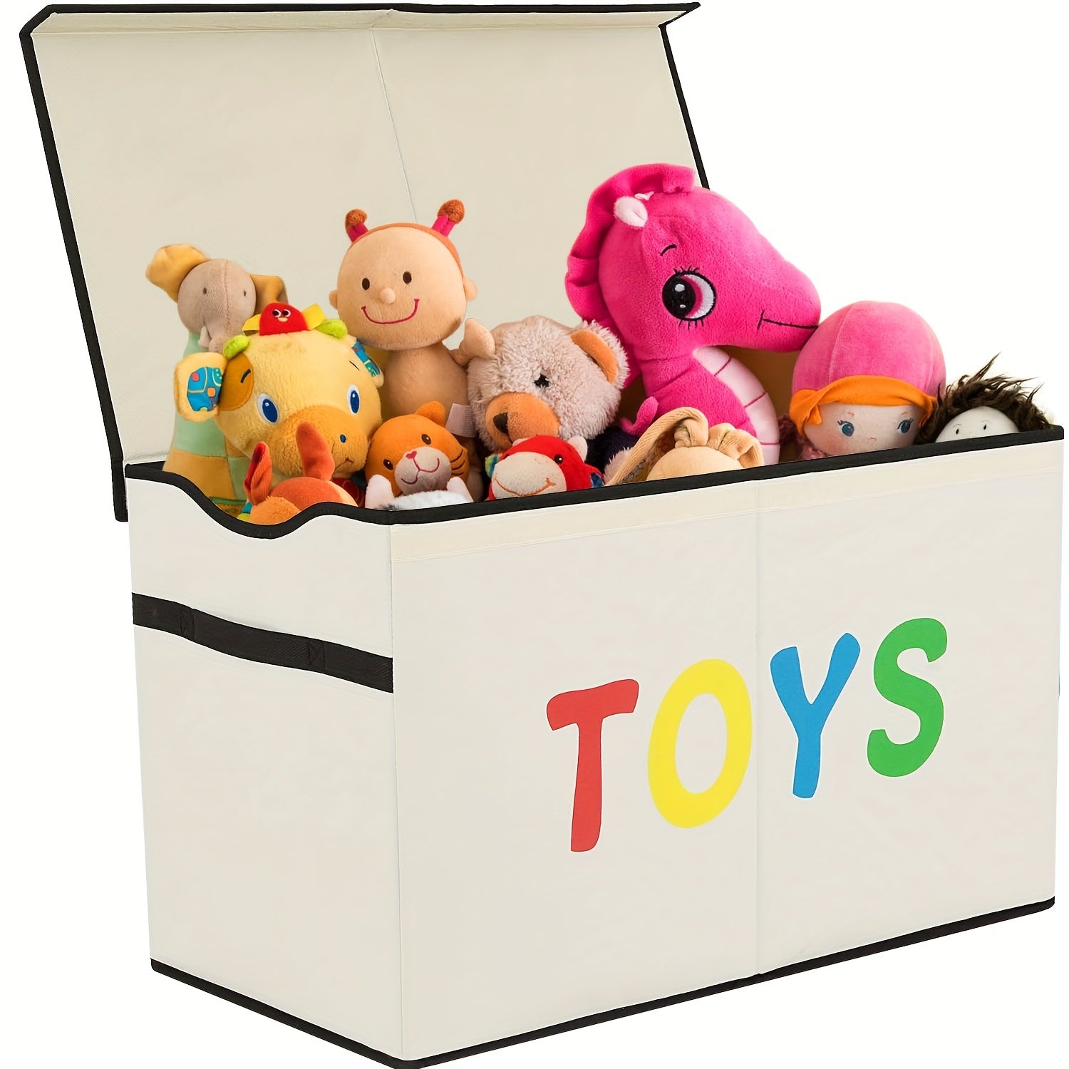 Large Grey Toy Storage Bin with Flip Top Lid