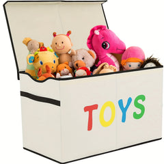 Large Grey Toy Storage Bin with Flip Top Lid