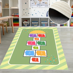 Hop & Count Hopscotch Rug Kids Room Floor Mat
