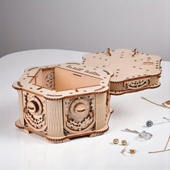 DIY 3D Wooden Puzzle Music Jewelry Box for Adults