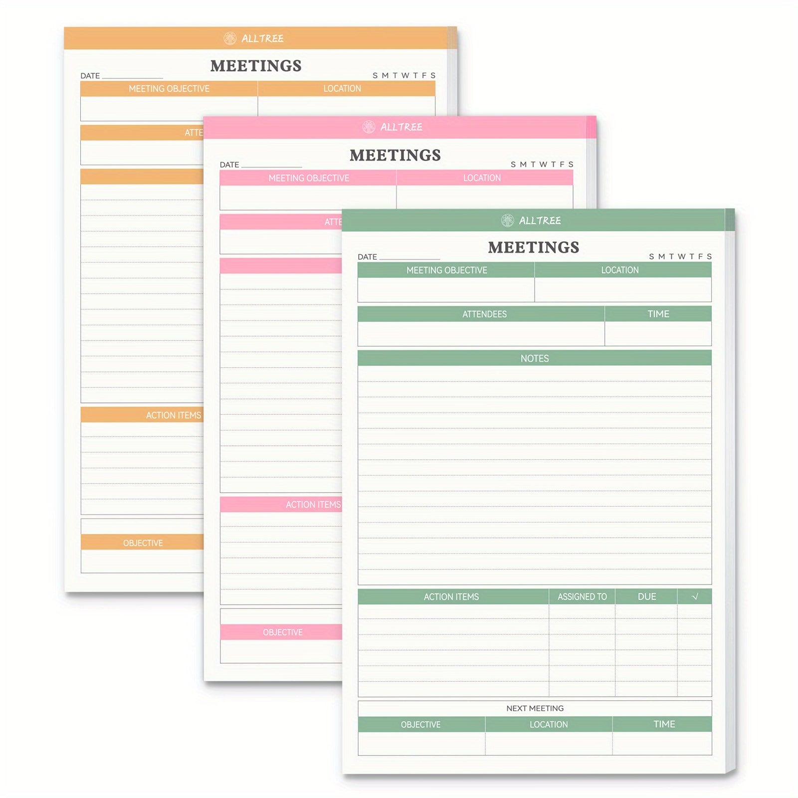 3 Packs Meeting Notes Notepad For Work Meeting Planner Organizer For Office