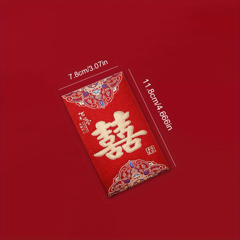 6-Piece High Frosted Chinese Red Lucky Money Bag Set